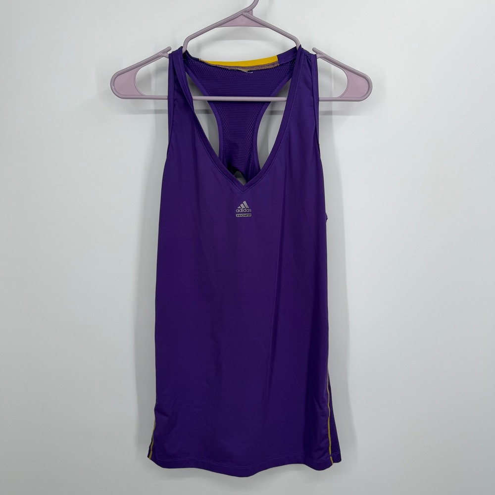Adidas Techfit Tank Top Womens Large Purple Techfit Climacool Racerback V-Neck